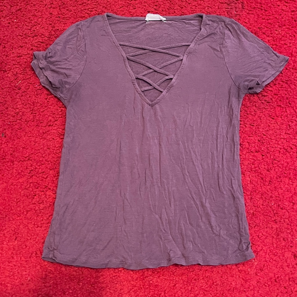 purple cross shirt